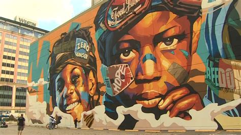 Houstons Largest Mural Shines Light On Citys Hunger Problem Abc13