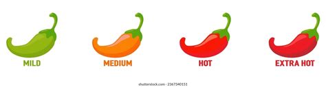 Spicy Hot Chili Pepper Icons Set Stock Vector Royalty Free