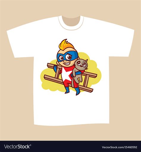 T-shirt print design superhero Royalty Free Vector Image