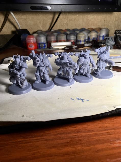 Миниатюры Warhammer 40000. Хаос.Тысяча сынов. Rubric Marines. 5 фигурок ...