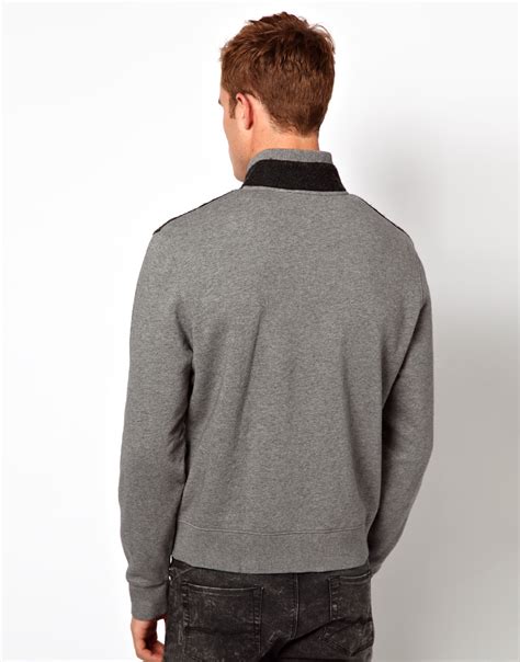 Calvin Klein Sweatshirt Zip Thru In Gray For Men Lyst