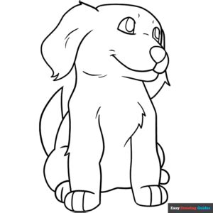 Cute Dog Coloring Page | Easy Drawing Guides