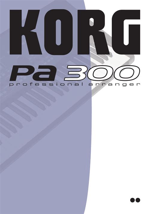 Handleiding Korg PA300 (pagina 1 van 88) (Duits)