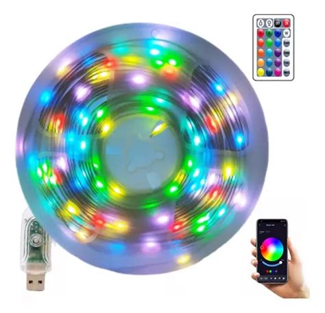 Fita Rgbw Multicolor 100 Leds Controle E App Usb 10 Metros