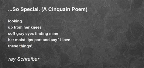 So Special A Cinquain Poem Poem By Ray Schreiber Poem Hunter