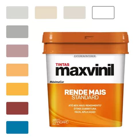 Tinta Para Parede Rende Mais Fosco Standard Maxvinil 3 6l