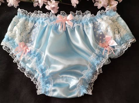 Baby Blue Bikini Panties Soft Satin Sissy Knickers