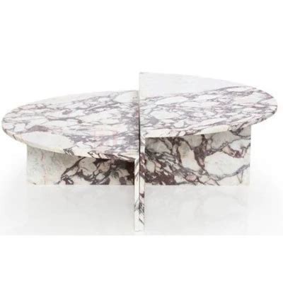 Newstar Luxury Design Carrara White Marble Round Coffee Table Natural