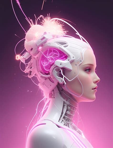 Premium Ai Image Beautiful Female Robot With Artificial Intelligence