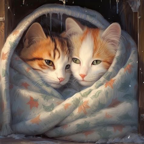 Premium Photo Cats Snuggling Together To Stay Warm In Winter