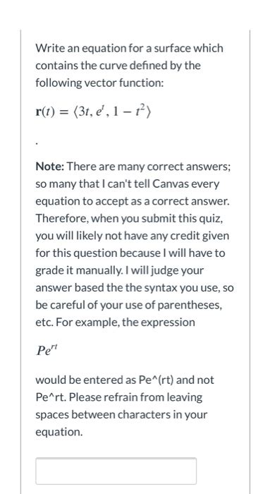 Solved Write An Equation For A Surface Which Contains The