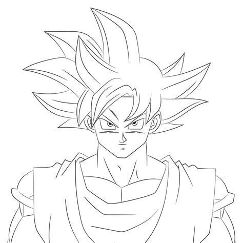Goku Ssj God Line Art Portrait 63057200 Vector Art At Vecteezy