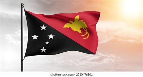 Papua New Guinea National Flag Cloth Stock Photo 2210476801 | Shutterstock