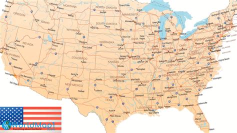 US Interstate Highway Map with Major Cities