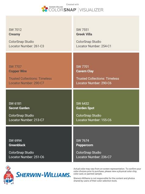 Sherwin Williams Color Palette For Home Exterior Paint