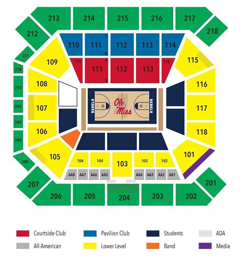 Ole Miss Gameday Men S Basketball Seating Chart