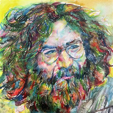 JERRY GARCIA Watercolor Portrait 21 Painting By Fabrizio Cassetta