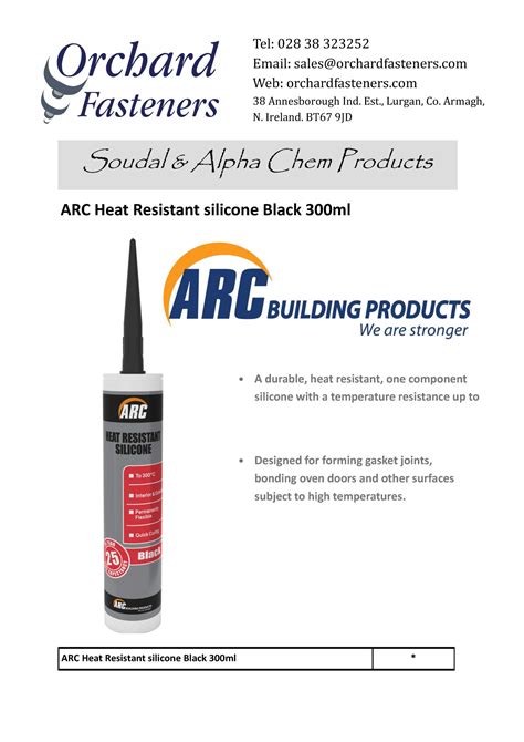 Arc Heat Resistant Silicone Black Ml Orchard Fasteners