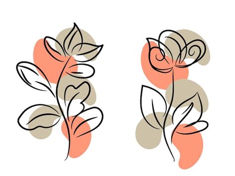 Elementos Decorativos Florales Dibujados A Mano Vector Premium