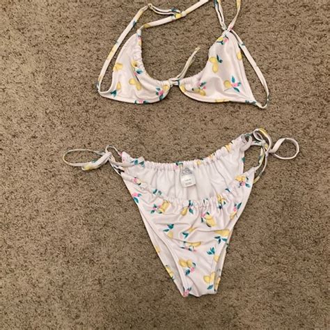 Wild Fable Swim Wild Fable Floral Bikini With Yellow And Pink