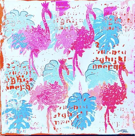 Flamingo Club Painting By Poptonicart Claudia Sauter Steiger Saatchi Art