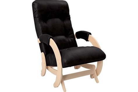 Кресло-глайдер Комфорт Модель 68, натуральное дерево/шпон, кожзам ...