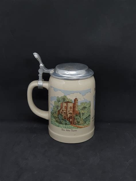 Vintage German Villeroy And Boch Mettlach Beer Stein Ceramic Etsy