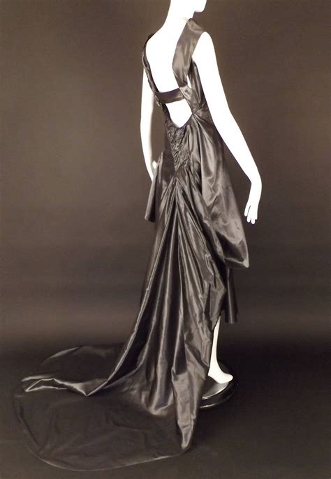 Pewter Silk Taffeta John Galliano Evening Gown at 1stDibs