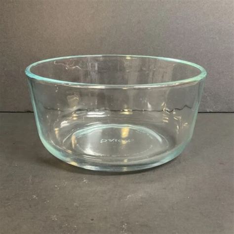 Vintage Pyrex Bowl 1 Qt Clear Glass Made Usa 7201 Mixing Storage Blue