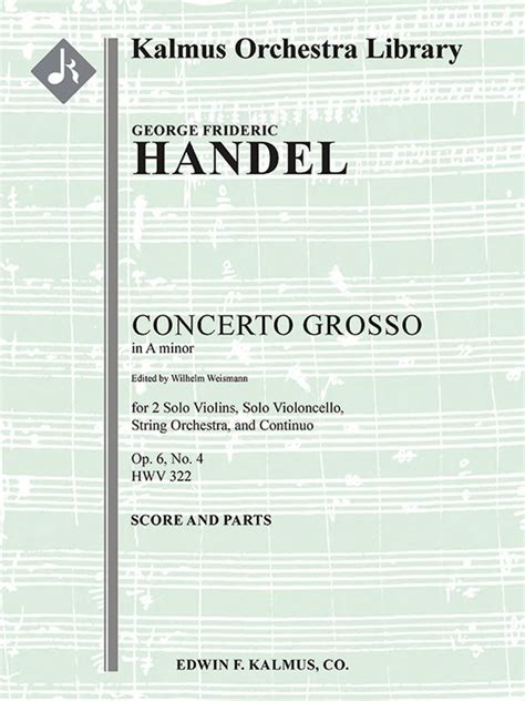 Concerto Grosso In A Minor Op No Hwv String Orchestra