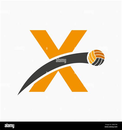 Logotipo De Voleibol En La Letra X Con Icono De Bola De Voleibol En