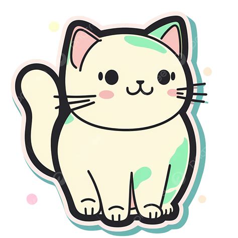 Lindo Gato Pegatina Dibujos Animados Gatito Gatito Png Dibujos