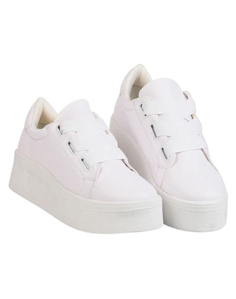 Tenis Mujer Casual Plataforma Blanco Stfashion 24103804 Blanco 23