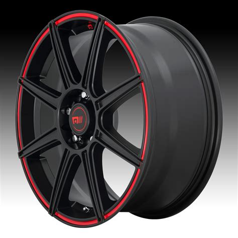 Motegi Racing Mr Cs Satin Black Red Stripe Custom Wheels Rims