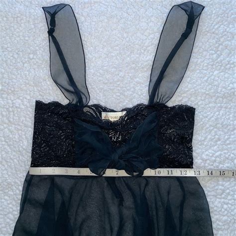 Victoria S Secret Intimates Sleepwear Victorias Secret Vintage Lingerie Nightie Black Bow