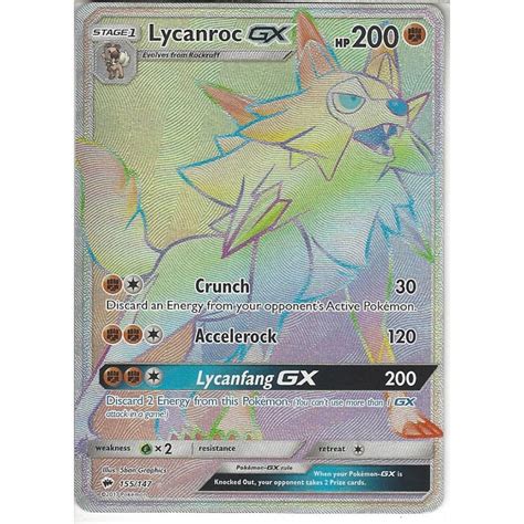 Pokemon Trading Card Game Lycanroc Gx Rare Rainbow Card Sm