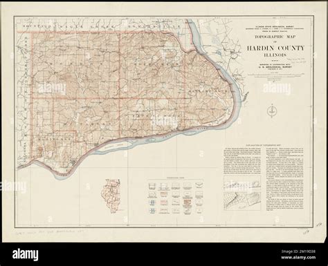 Topographic map of Hardin County, Illinois , Hardin County Ill., Maps ...