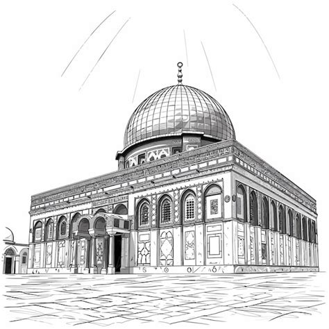 Vectorillustrationofthealaqsamosque Vetor Premium