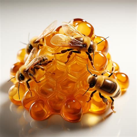 Premium AI Image | 3d Model Honeycomb Bee Swarm Clean White Background