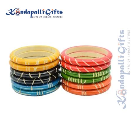 Buy Etikoppaka Wooden Etikoppaka Handmade Bangles Toy Multicolour