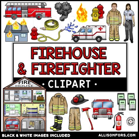 Firehouse, Firefighter, and Fire Safety Clip Art | Allison Fors, Inc.