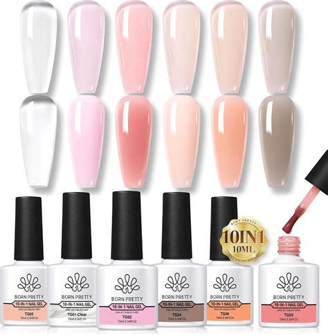 BORN PRETTY 10 In 1 Builder Nail Gel 6 Colors Nude Pink Builder Gel
