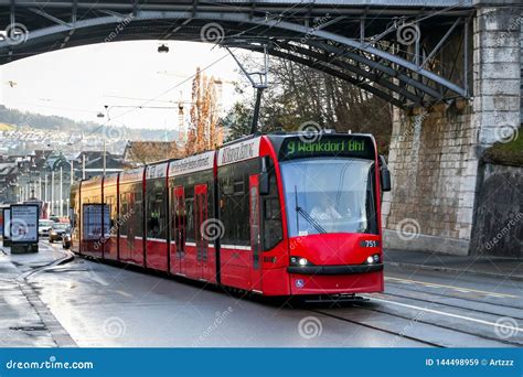 Siemens Combino Tram On Bubenbergplatz In Bern Editorial Image