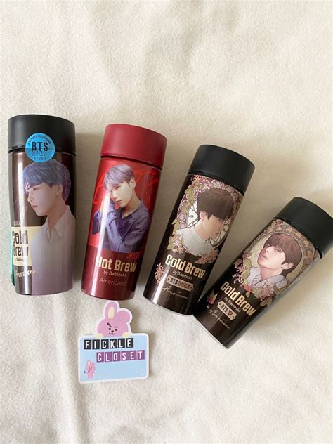 Official BTS Cold Brew And Hot Brew Bottles Yoongi Suga And Taehyung V Hobbies Toys