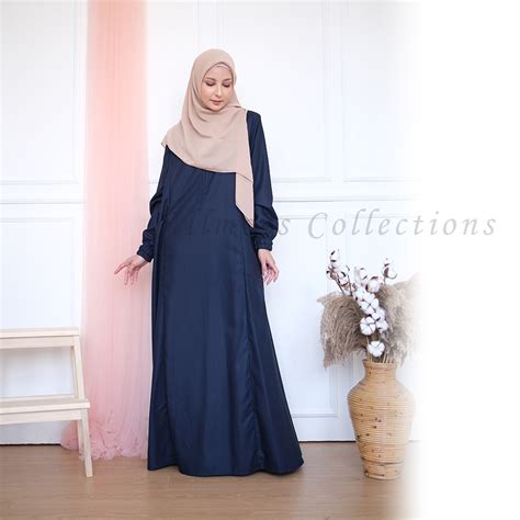 Jual Gamis Polos Dress Polos Katun Toyobo Premium Adem Allmoes