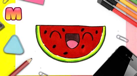 Como Dibujar Una Sandia Kawaii Dibujos Kawaii Faciles Aprender A