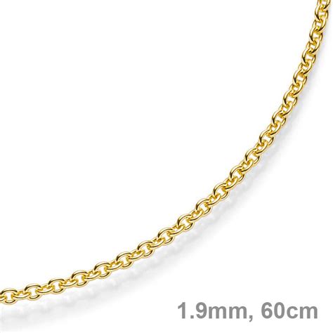 Mm Rund Ankerkette Gelbgold Cm