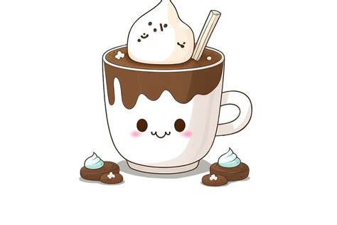 Kawaii Cute Hot Chocolate Cartoon Graphic By Gornidesign · Creative Fabrica