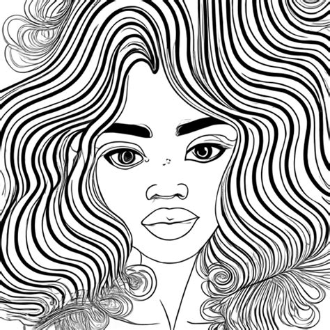 Beautiful African American Woman Face Vector Outline Creative Fabrica