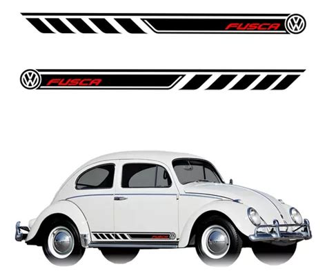 Par Adesivos Faixas Laterais Fusca Volkswagen Mod Exclusivo